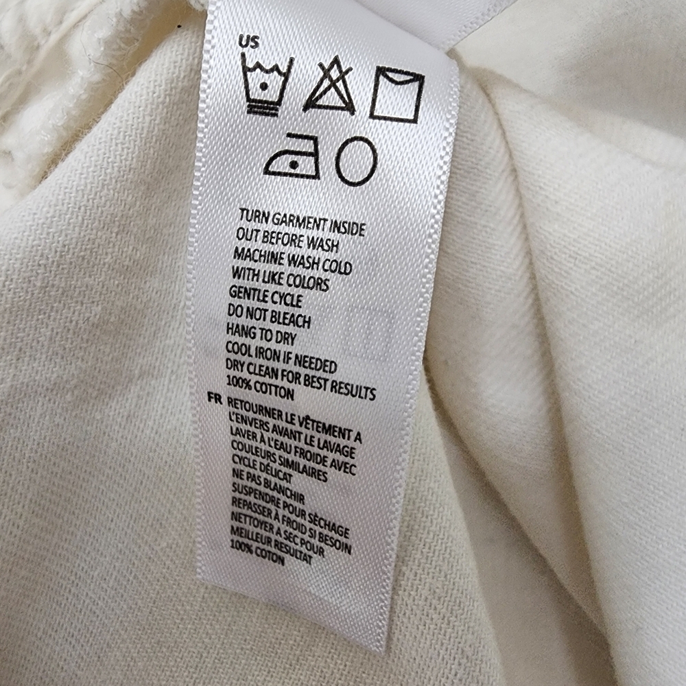 Amuse Society Size S White Button-Down Sleeveless Wide Leg 100% Cotton Overall - Picture 7 of 9